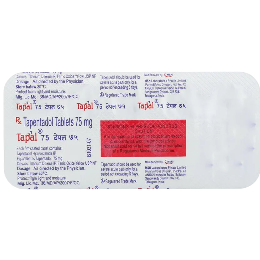 Tapal 75 - Tapentadol 75 Mg - Buy Online Now