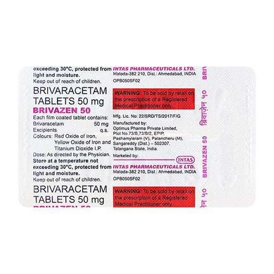 Brivazen 50 Mg - 15 Tab - 20% Off