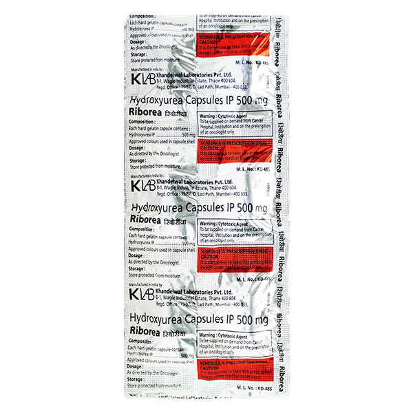 Riborea - Hydroxyurea 500 Mg - 10 Cap Strip